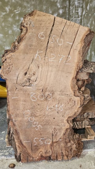 Слэб К272 Карагач Каповый 1600*800-900*70 Калиброванный с 1 стороны